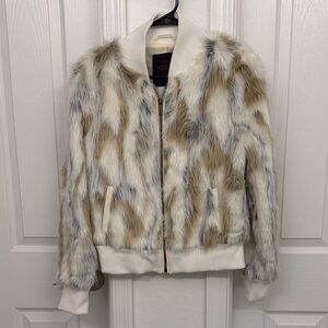 Faux Fur Jacket with Zip Closure